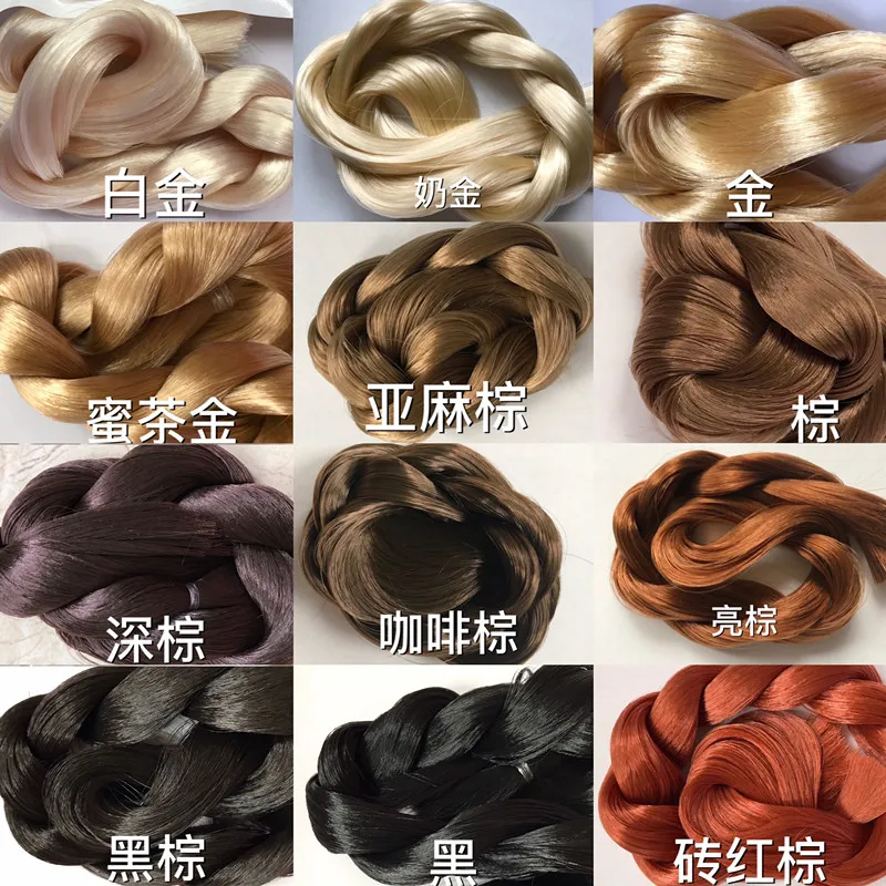 Perruque de haute qualité japonaise Saran, longueur 60cm, couleur bonbon, accessoires de perruque, jouet à main bricolage, poupée de cheveux doux Ob BJD Bitsu Azone