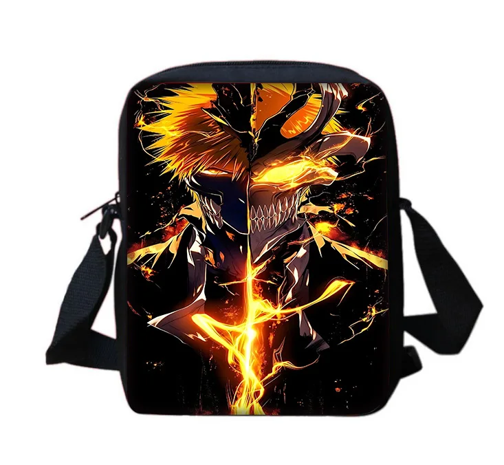 Bolsa mensageiro de ombro impressa Anime B-BLEACHs para homens e mulheres, bolsa casual para telefone, bolsa de compras para crianças, meninos e meninas