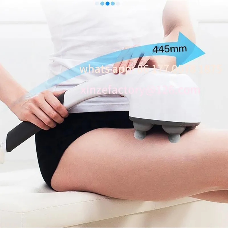Customizable High-power handheld massager with magnets for strong massage of the lower back and neck, including cervical spine