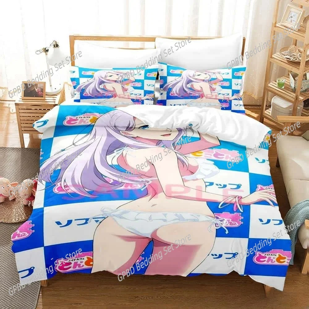 

3d Printing Kawaii Anime Akiba Maid War Comfortable Duvet Cover Pillowcase Bedding Set Children Bedroom Decoration Home Textile