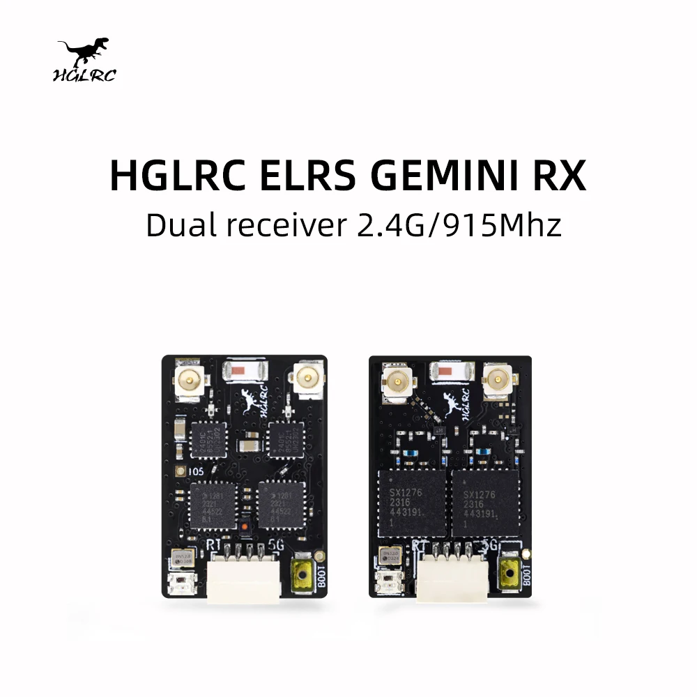 Hglrc Elrs Gemini Rx Dual Receiver 2.4g/915mhz For Rc Airplane Fpv Long Range Drone