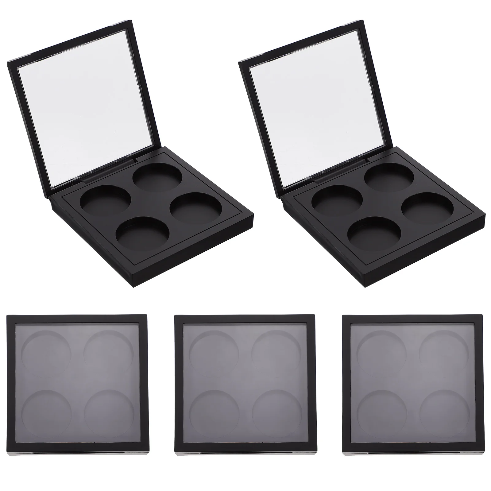 5 Pcs Makeup Pallets Eye Shadow Blank Magnetic Buckle Eyeshadow Cases Cosmetics Boxes Mix Holders Black Storage Travel