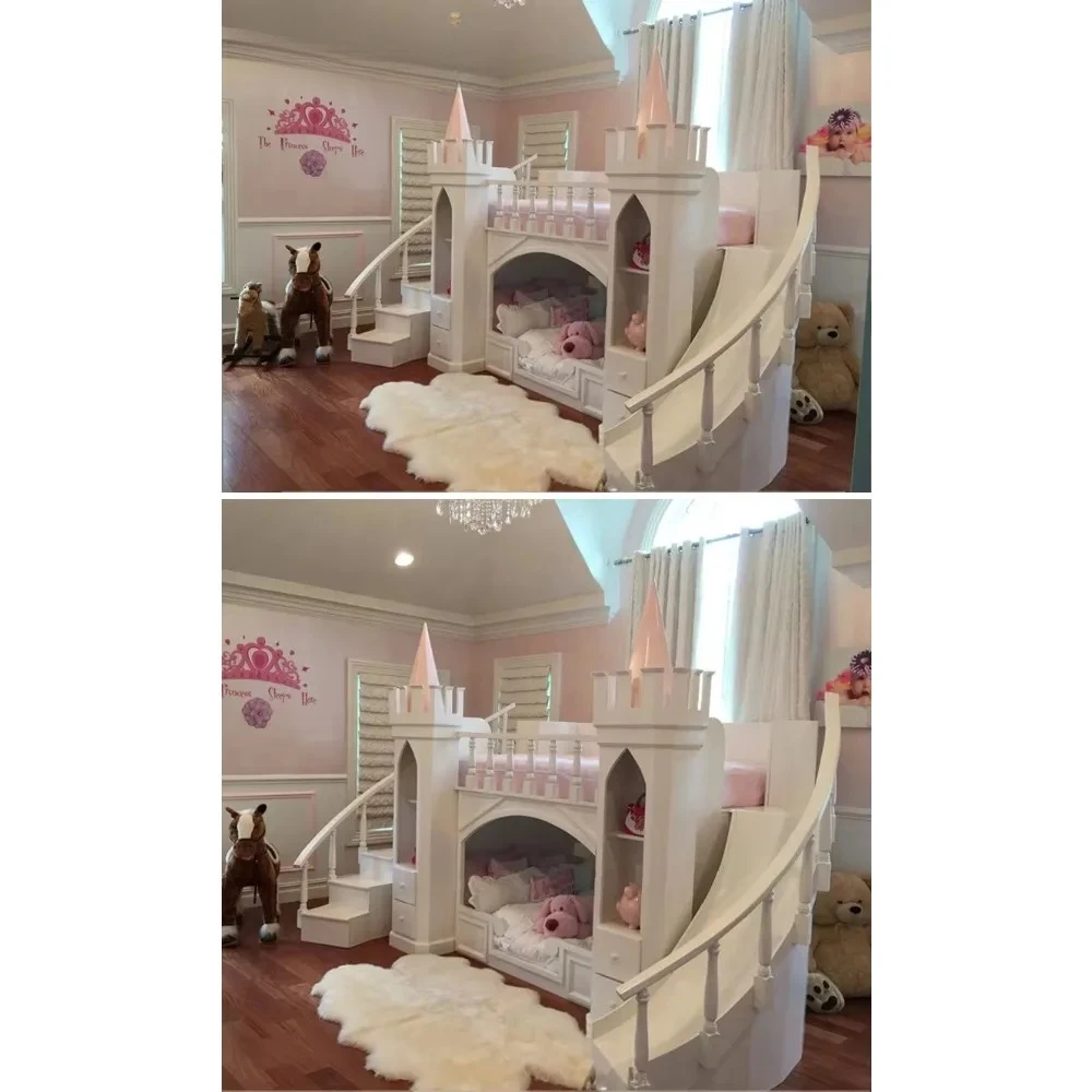 프랑스 스타일 원목 어린이 침대 캐슬 프린세스 호박 침대