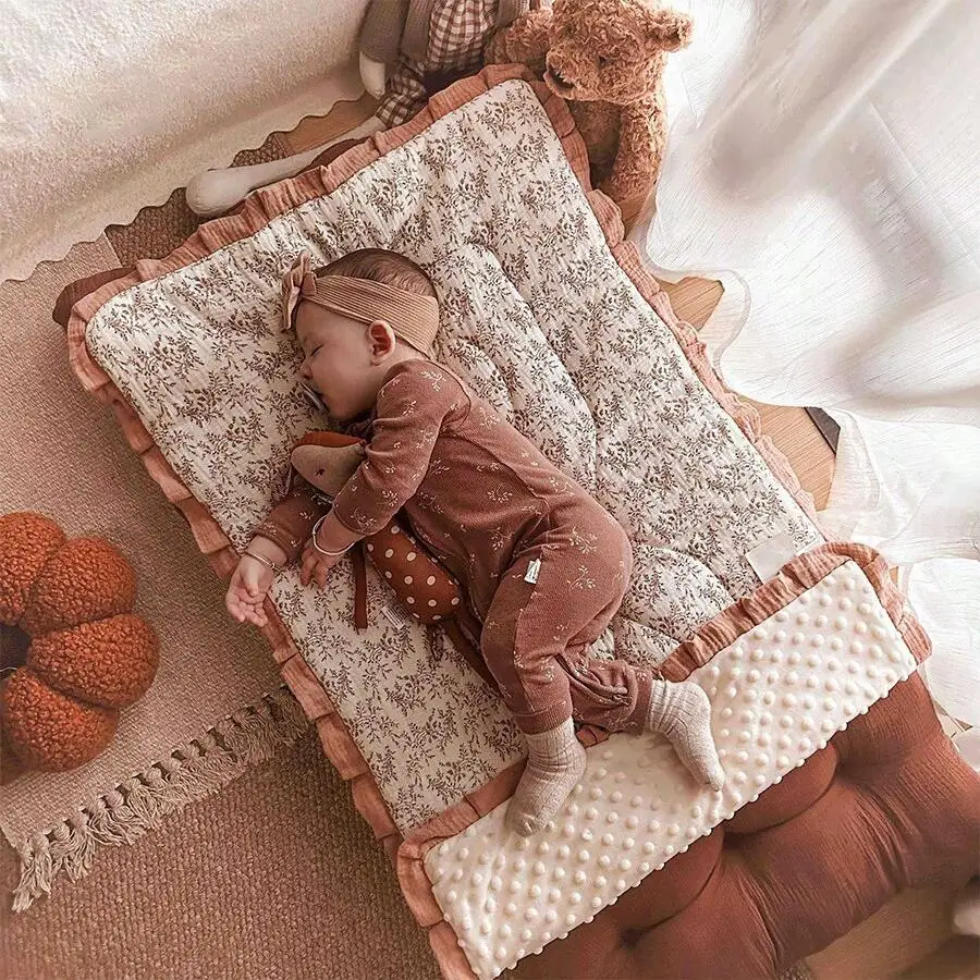 Matelas en velours Doudou pour bébé, petit matelas spécial pour nouveau-né, coussin de couchage Double face, velours de haricots ultra doux et confortable,