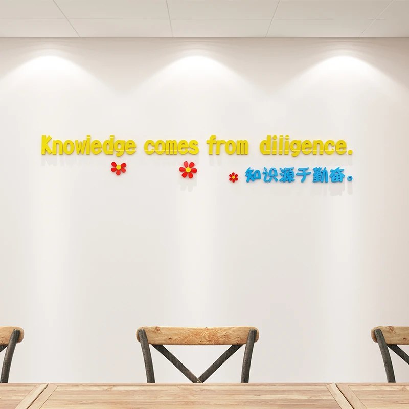 

WS274 cultural wall stickers primary school class wall decoration celebrity quotes words acrylic stickers