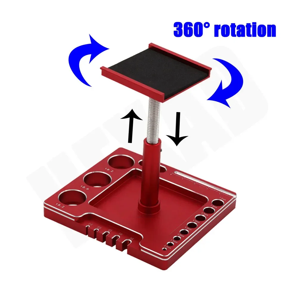 360 Deree Rotate Repair Station RC Car Tool Heightening Work Stand Assembly Platform  for Axial 1/18 1/24 TRX4M SCX24 Fcx24