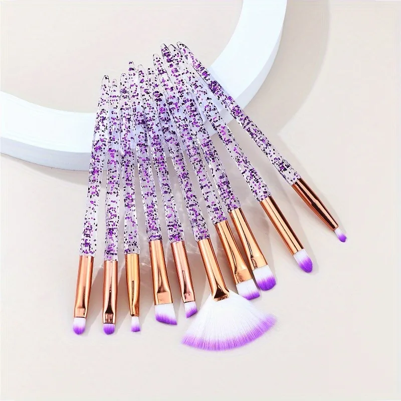 10 pièces/ensemble cristal spirale pinceau de maquillage poignée pinceau de maquillage Blush brosse ensemble de pinceaux de maquillage