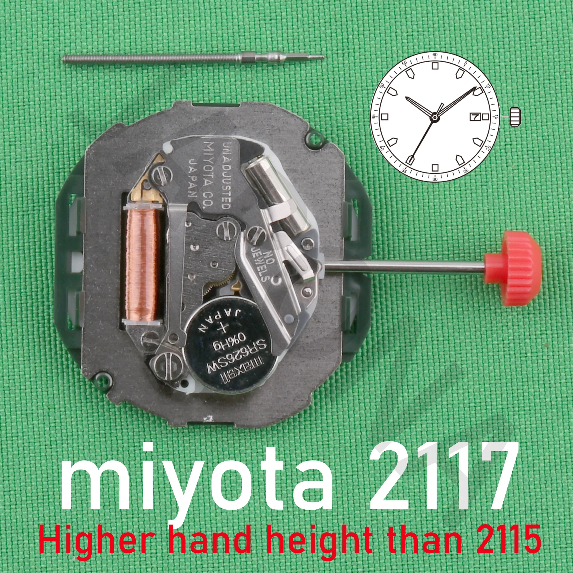 2117 movement miyota 2117-3 movement Higher hand height than 2115 movement japan movement SITH DATE