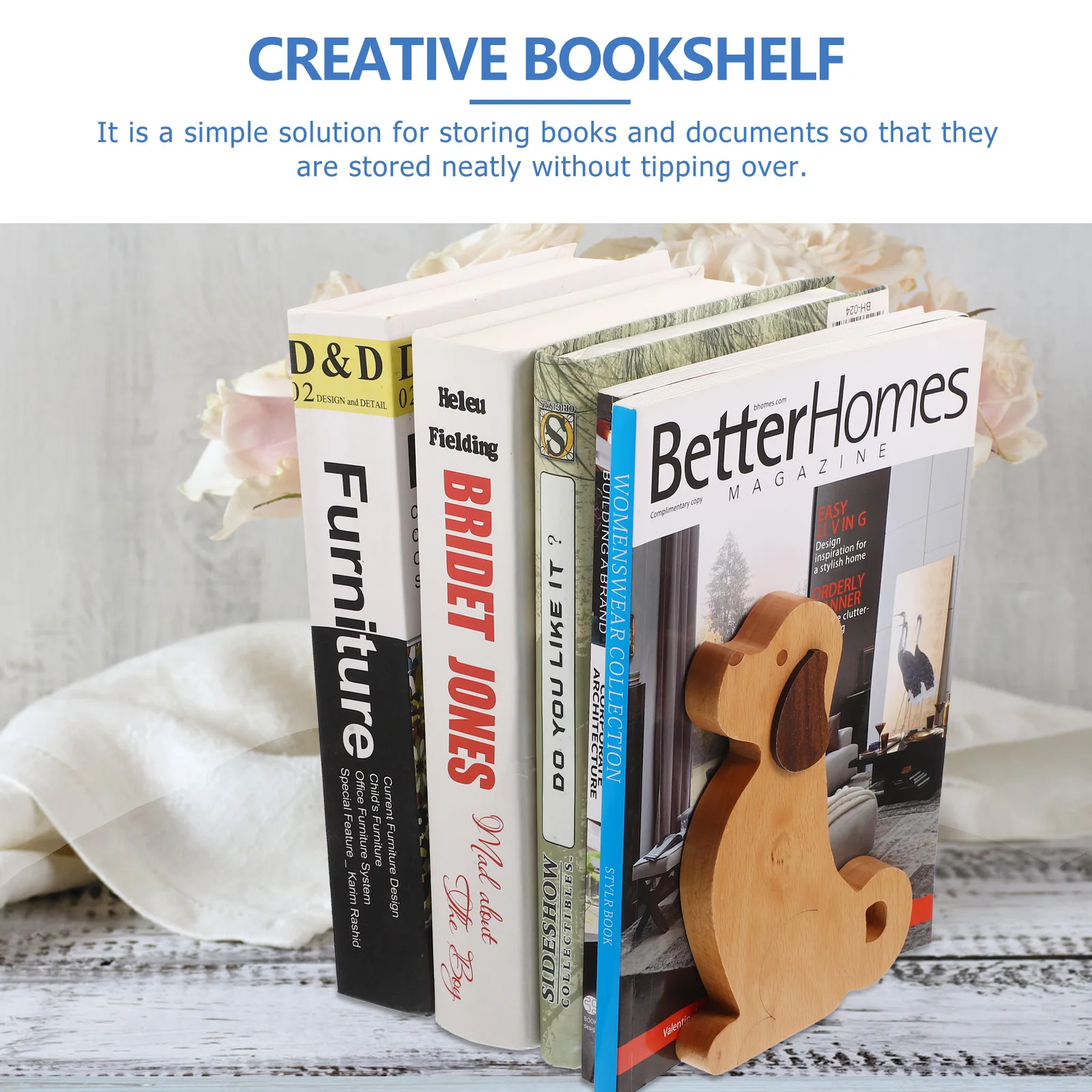 

2Pcs Modern Wooden Bookends Decorative Book Ends for Home Bookend Decorative Bookend