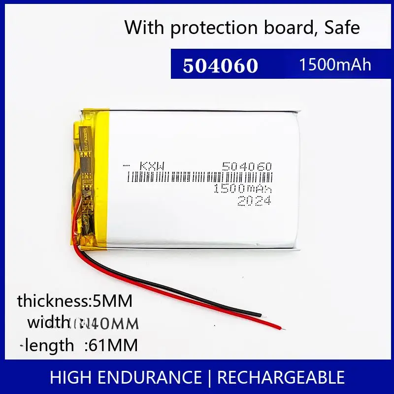 

504060 1500 мАч 3,7 В перезаряжаемая липо-полимерная батарея GPS BT динамик игровая консоль DIY