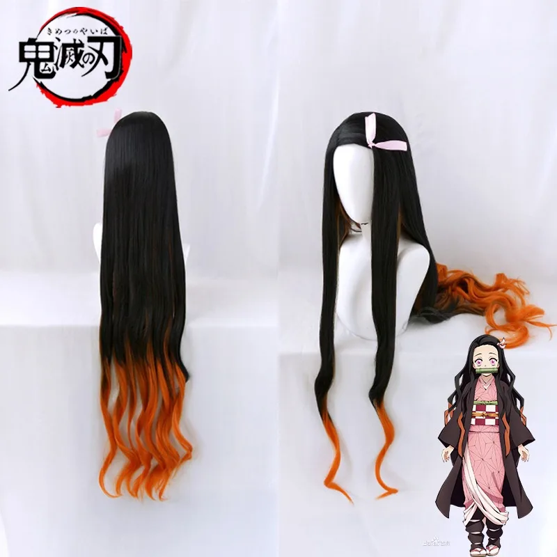 

Demon Slayer Kamado Nezuko Cosplay Wigs Props Role-playing Hair Accessories Performance Wigs Hairpieces Gifts Cosplay Costumes
