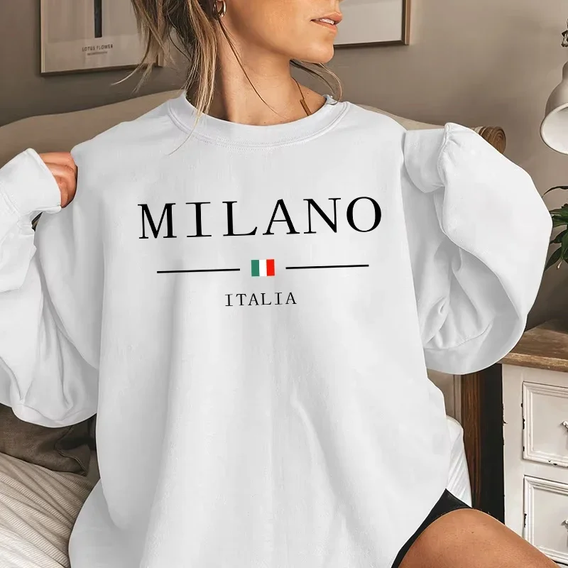 

Tracksuit Womens Tops New in City Printing Sweatshirt Casual Hot Sales Versatile Pullover Woman Daily Commute Party Clothing2025