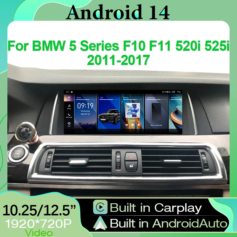 

Android 14 Car Radio For BMW 520i 525i F10 F11 Carplay Android Auto 8 Core Car Video Player Car Multimedia Player Navigation 4G