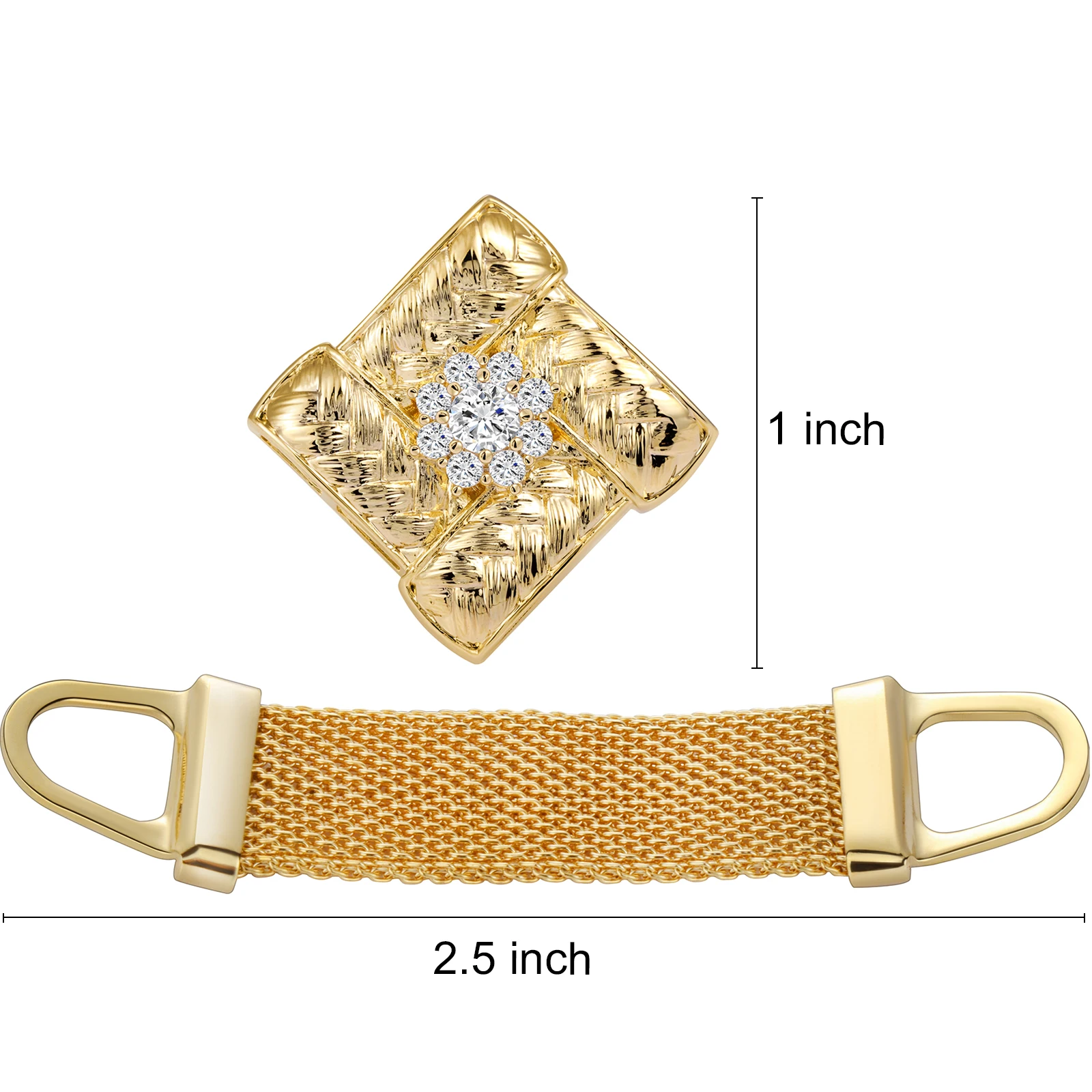 square zircon Cufflinks Set Wi - Dress Shirt French Cuff 评论和价格