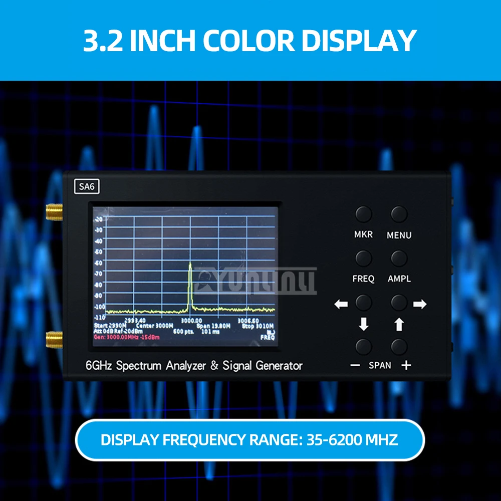 

SA6 HANDHELD SPECTRUM ANALYZER WI-FI CDMA LAB 35-6200MHZ WIRELESS SIGNAL 6G TESTER