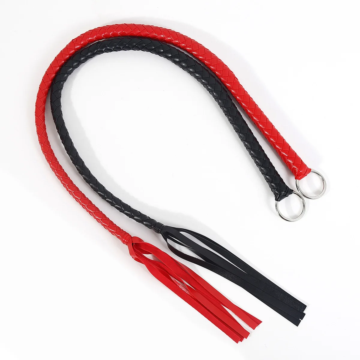 108CM PU Leather Horse Whip,Flogger Horse Riding Whip Training Crop with Iron Hoop