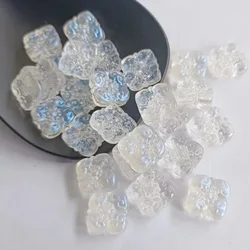 10Pcs 14MM Lampwork Glass Beads Handmade Flower Square Charm Loose Spacer Beads for DIY Necklace Bracelet Earring Jewelry Making