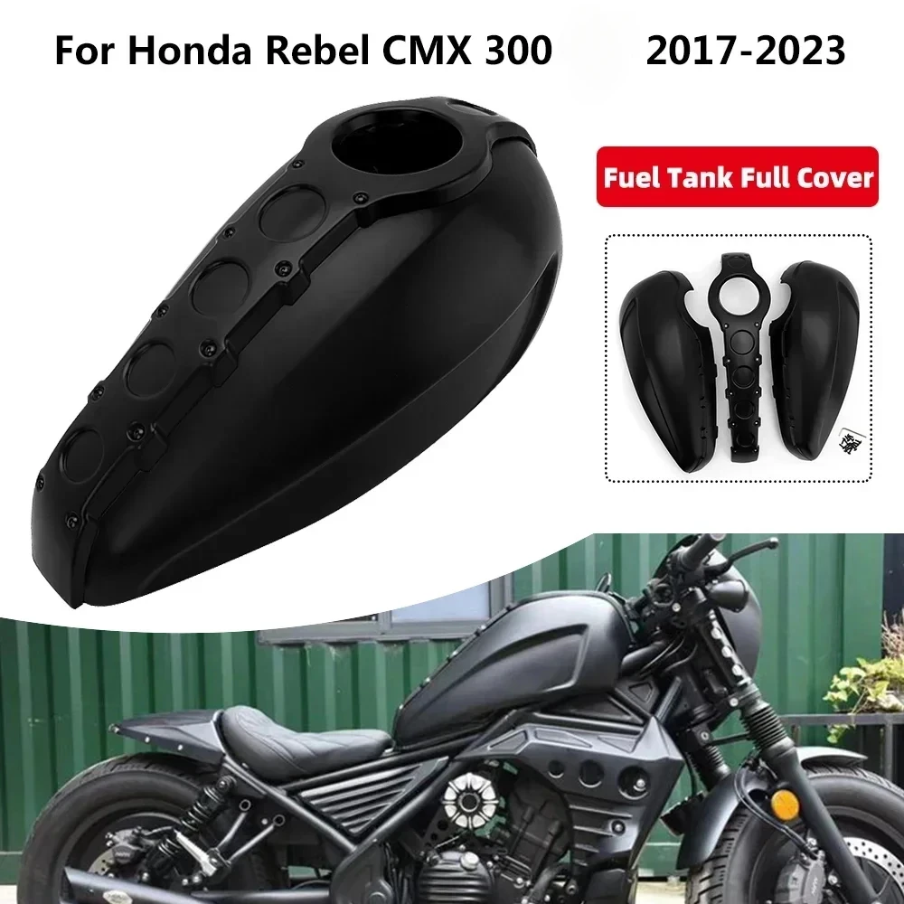 Motorcycle Oil Gas Full Fuel Gas Tank Cover Black Guard Fairing Protector For Honda Rebel CMX 300 2017-2023 2022