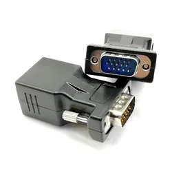 5pcs 15pin VGA Female To RJ-45 Female Connector Card VGA RGB HDB Extender To LAN CAT5 CAT6 RJ45 Network Ethernet Cable Adapter