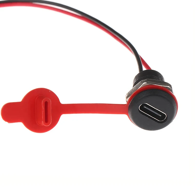 10 قطعة USB C-نوع موصل مقاوم للماء سلك لحام أنثى المقبس C-نوع ميناء شحن واجهة المقبس مع سلك لحام