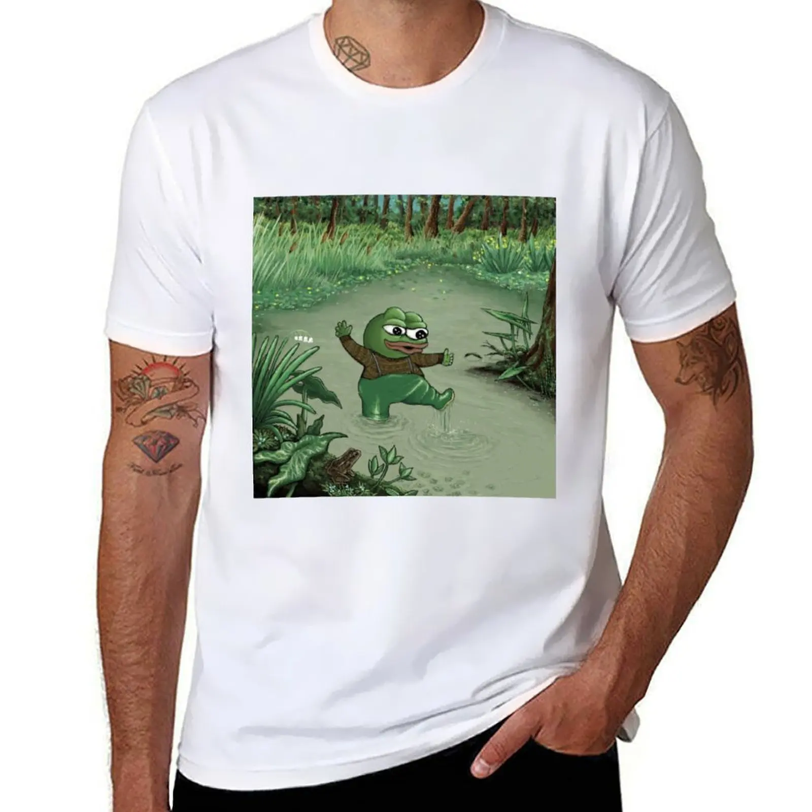 

Happy Pepe The Frog T-Shirt man graphic t shirt mens graphic t shirts man t shirt luxury T-Shirt