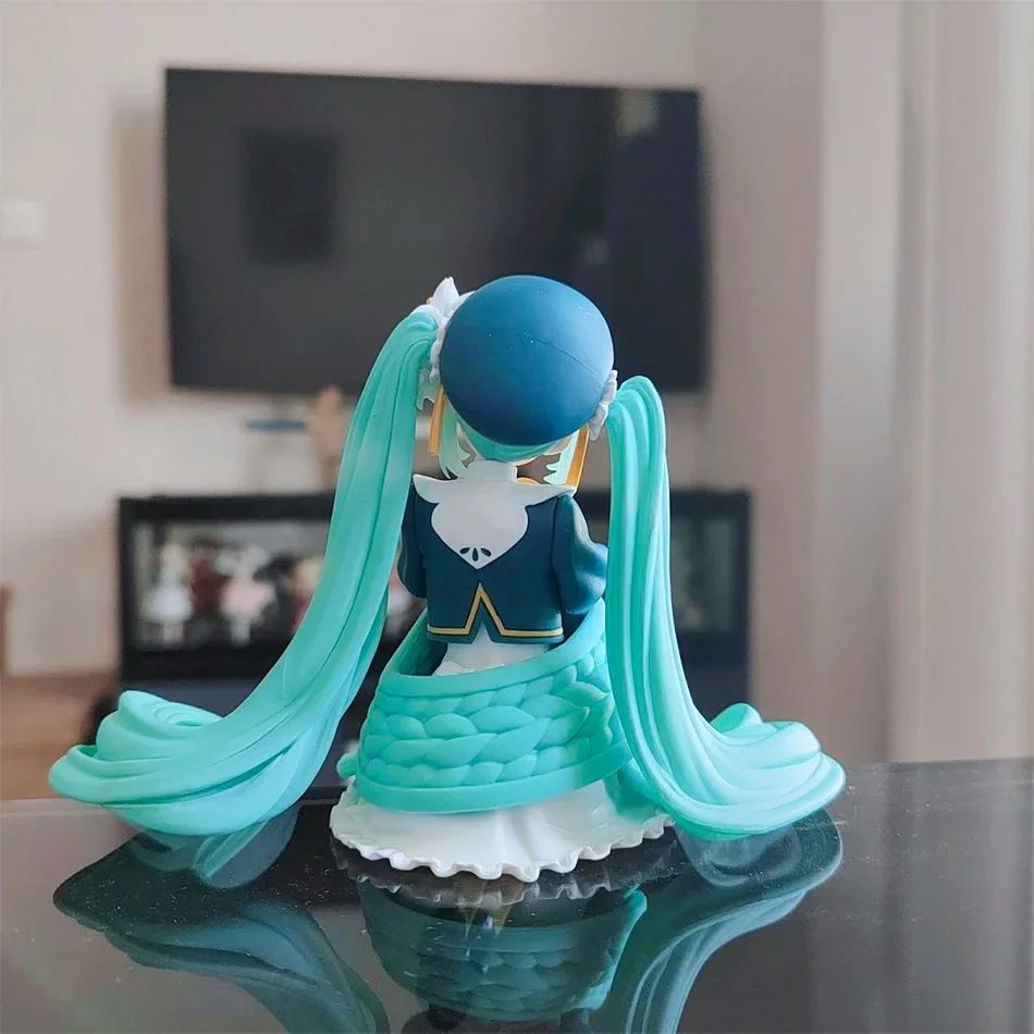 15CM Anime Hatsune Miku Figure Lily Fairy Seated Pressed Instant Noodles Anime Model Toy Gift Collection Decorative Ornament PVC