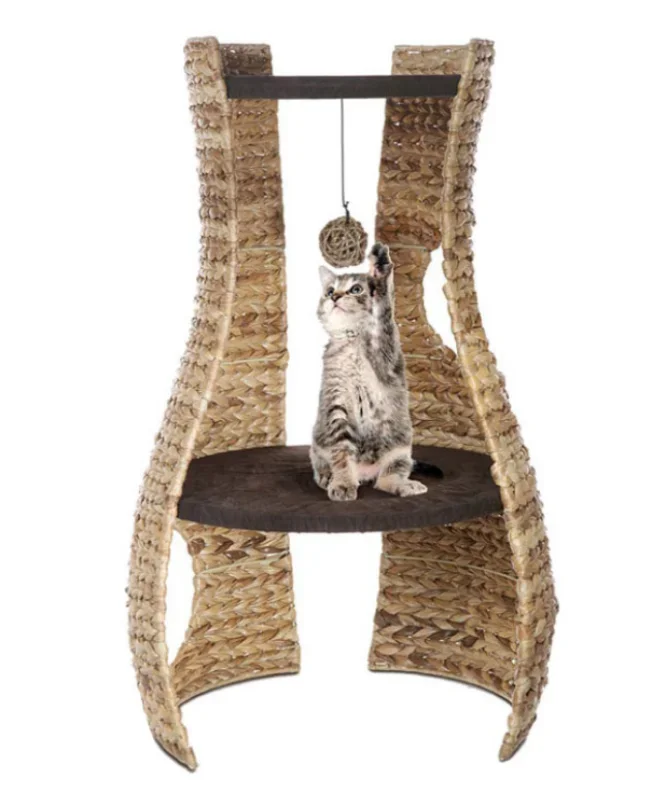 

New Cat House Banana Leaf Cat Scratch Toy Sisal Rope Back Vase Double Cat Tree