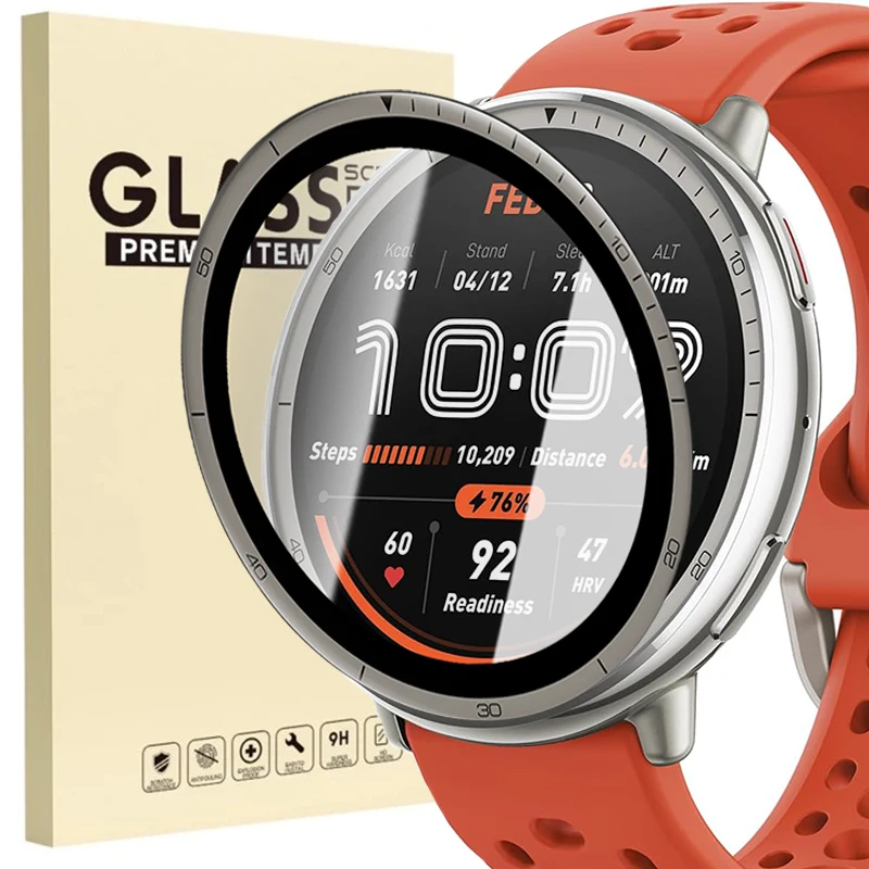 9H 強化ガラススクリーンプロテクター Huami Amazfit Active 2 Active2 スマートウォッチ HD クリア保護フィルム Amazfit Active 2 用