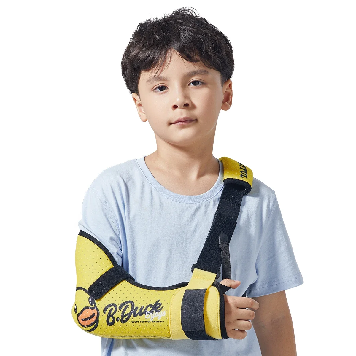 Kids Arm Sling Shoulder Immobilizer with Waist Strap, Sponge Filled Design, Arm Support Brace for Children, Boys, Girls
