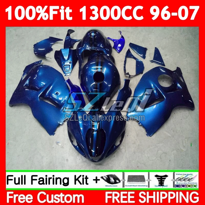 Hayabusa For SUZUKI GSXR1300 87No.130 GSXR 1300 CC 1996 1997 1998 1999 00 2001 2002 2003 2004 2005 2006 Glossy blue 2007 Fairing