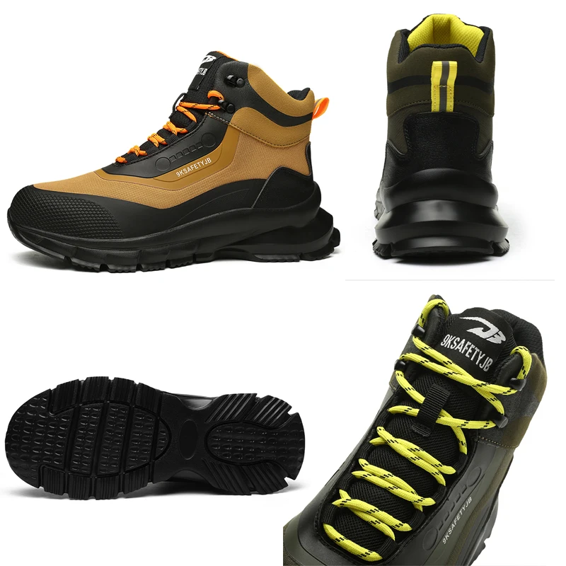 Anti Splash Water Safety Shoes Men Wear Resistant Work Boots Steel Toe Shoes Puncture-Proof Protective Shoes Security Sneakers