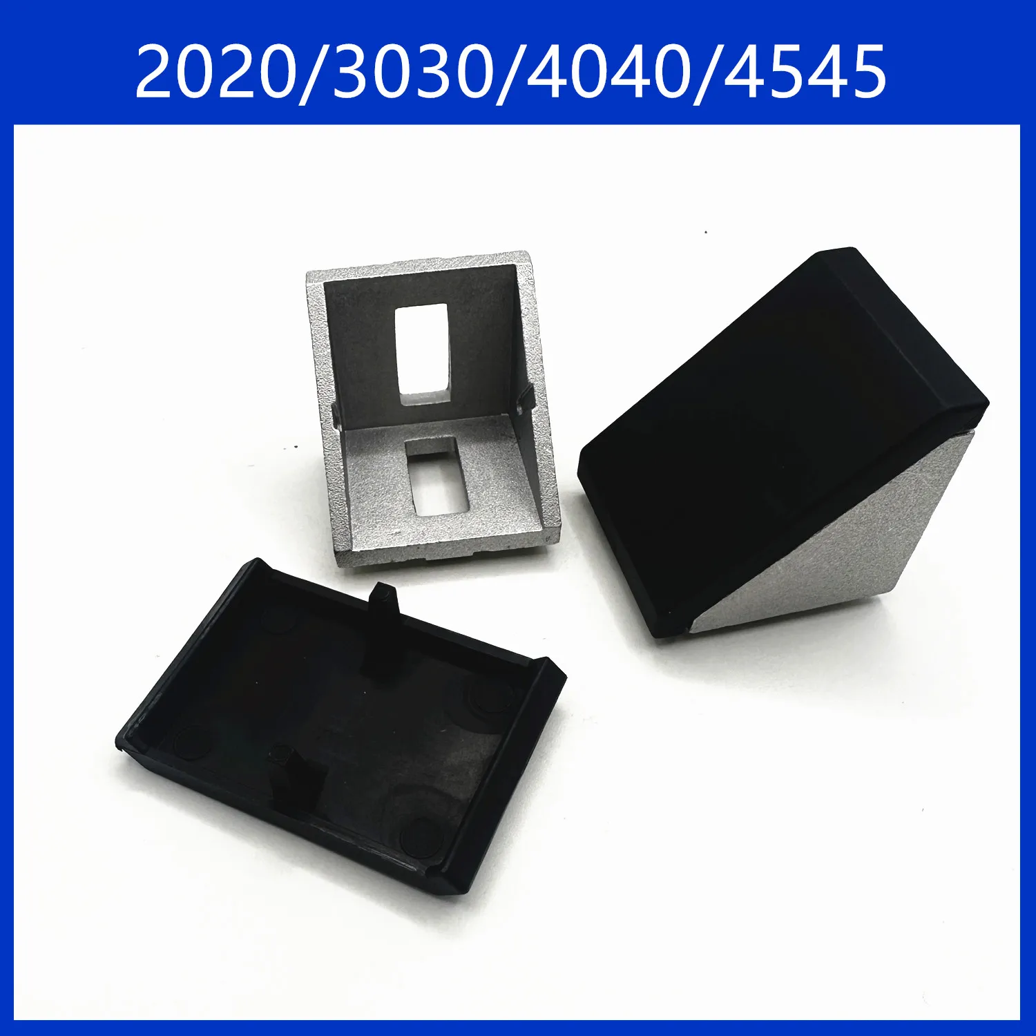 5pcs Aluminum Profile Corner Bracket With Dust Cover 2020 3030 4040 4545 L-shaped 90 Degree Angle Connection Fixed Fittings