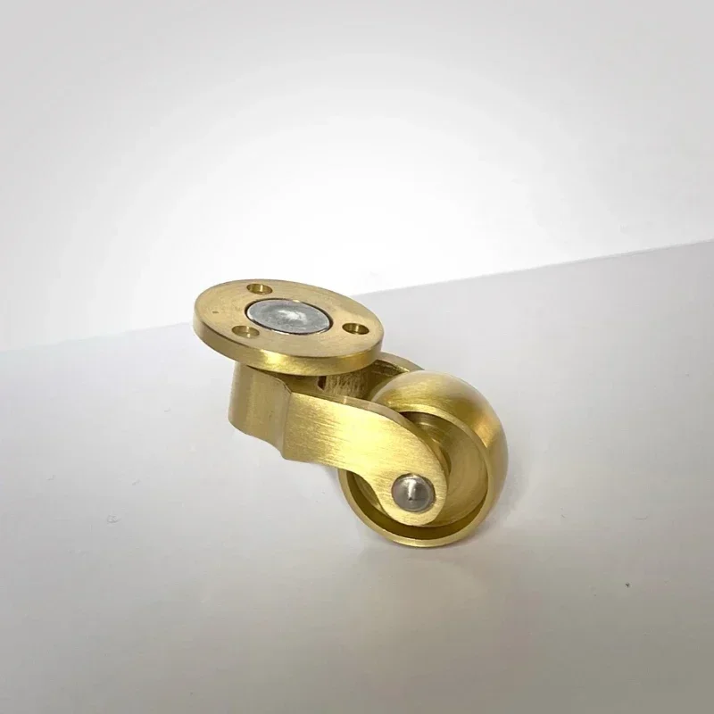 4PCS/Lot Brass Casters Wheels, 25mm Heavy Duty Plate Casters, No Noise Swivel Casters Floor Protector for Furniture Sofa Bed