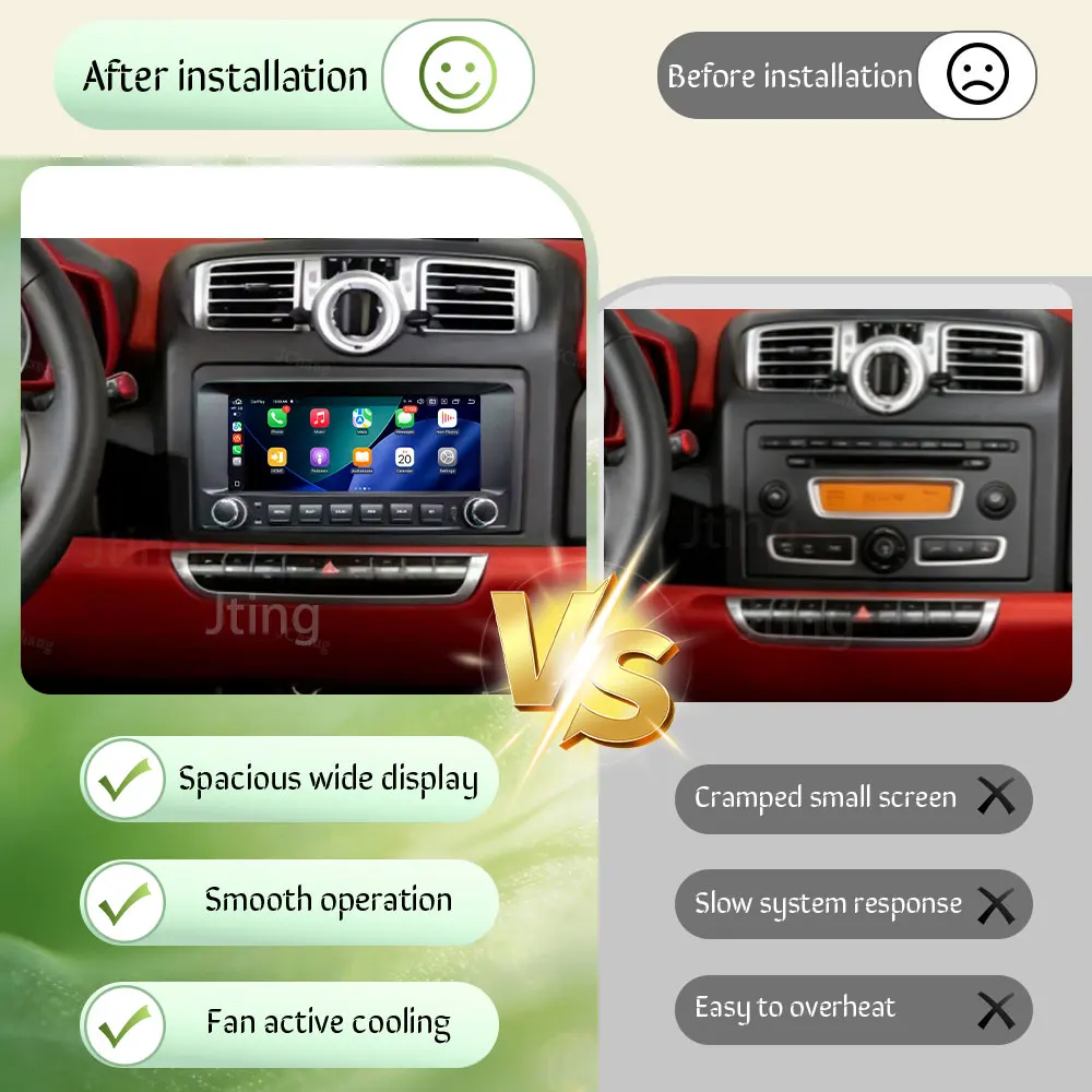 For Mercedes-Benz Smart Fortwo 451 2011-2015 Android Auto Car Radio Mutimedia Player GPS Navigation Bluetooth  4G DSP WFi QLED