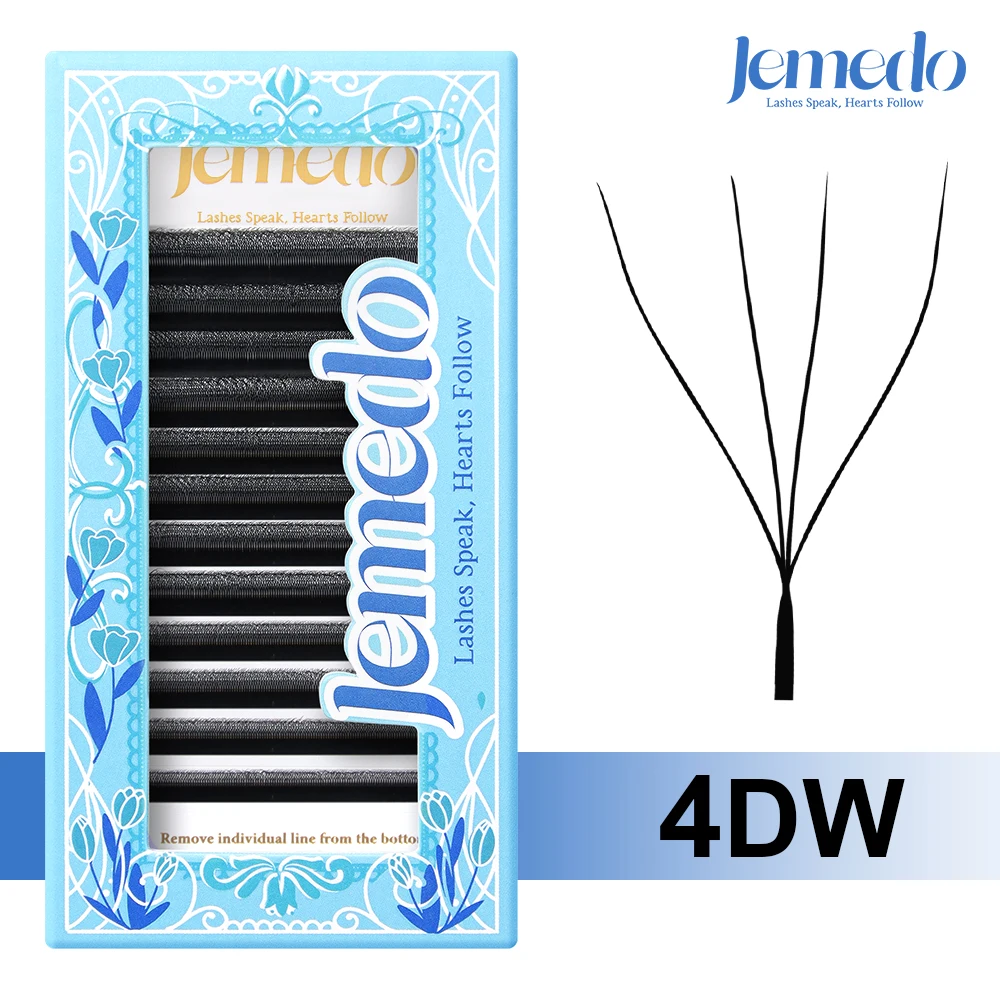 JEMEDO 4D W-Shape Lash Extensions 0.07mm 4d U Eyelashes Extension Natural C/D/M(LU) Premade Volume Lashes For Eye Lash Wholesale