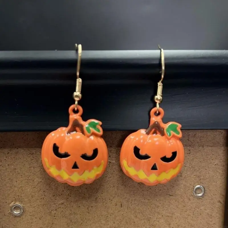 مضرب كرتون مضحك وأقراط اليقطين لحفلات الأزياء وارتداء اليومية E0BF