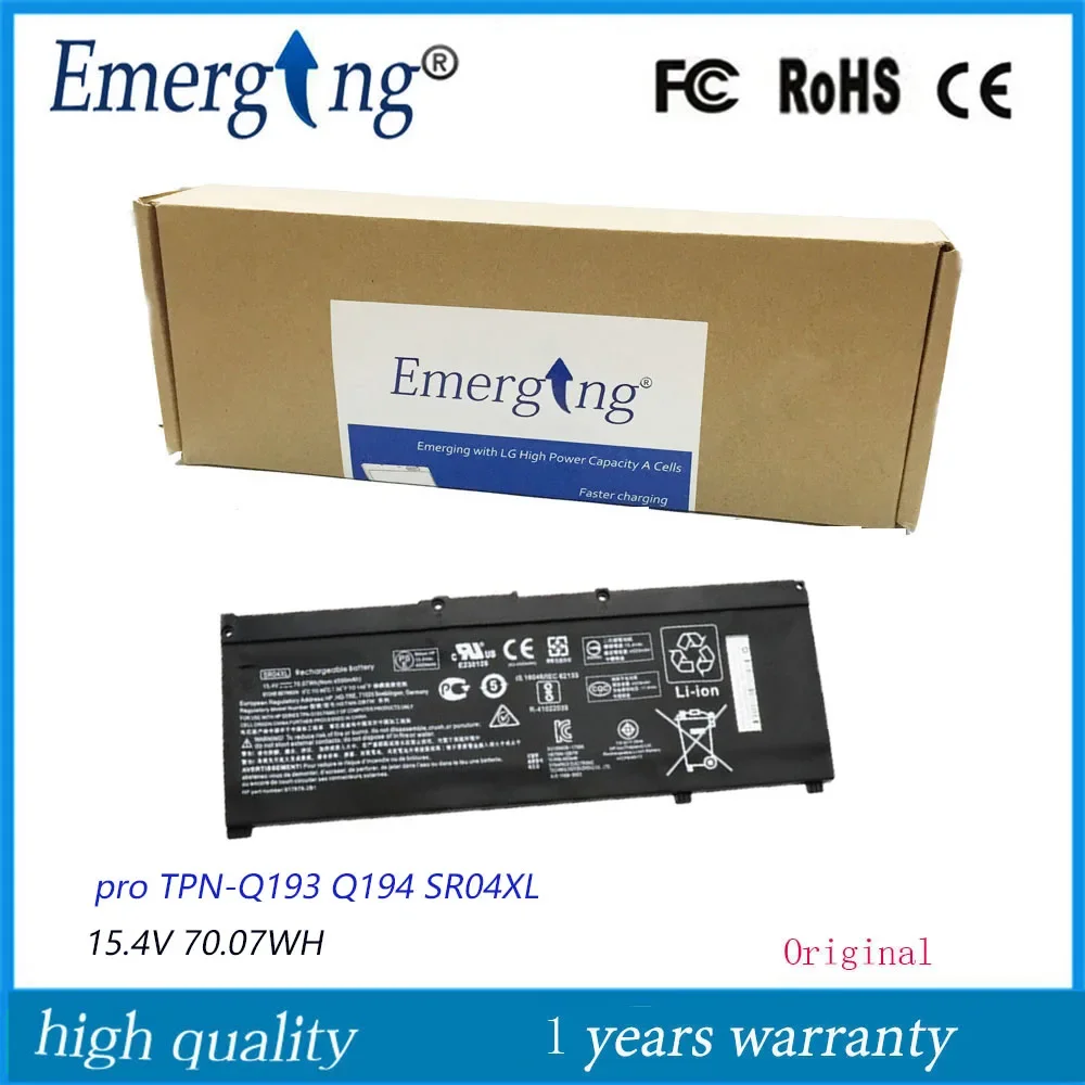 

15.4V 70.07WH New Original SR04XL Laptop Battery for HP OMEN 15-CE 15-cb 15-cb014ur TPN-Q193 TPN-Q194 TPN-C133 TPN-C134 HSTNN-D