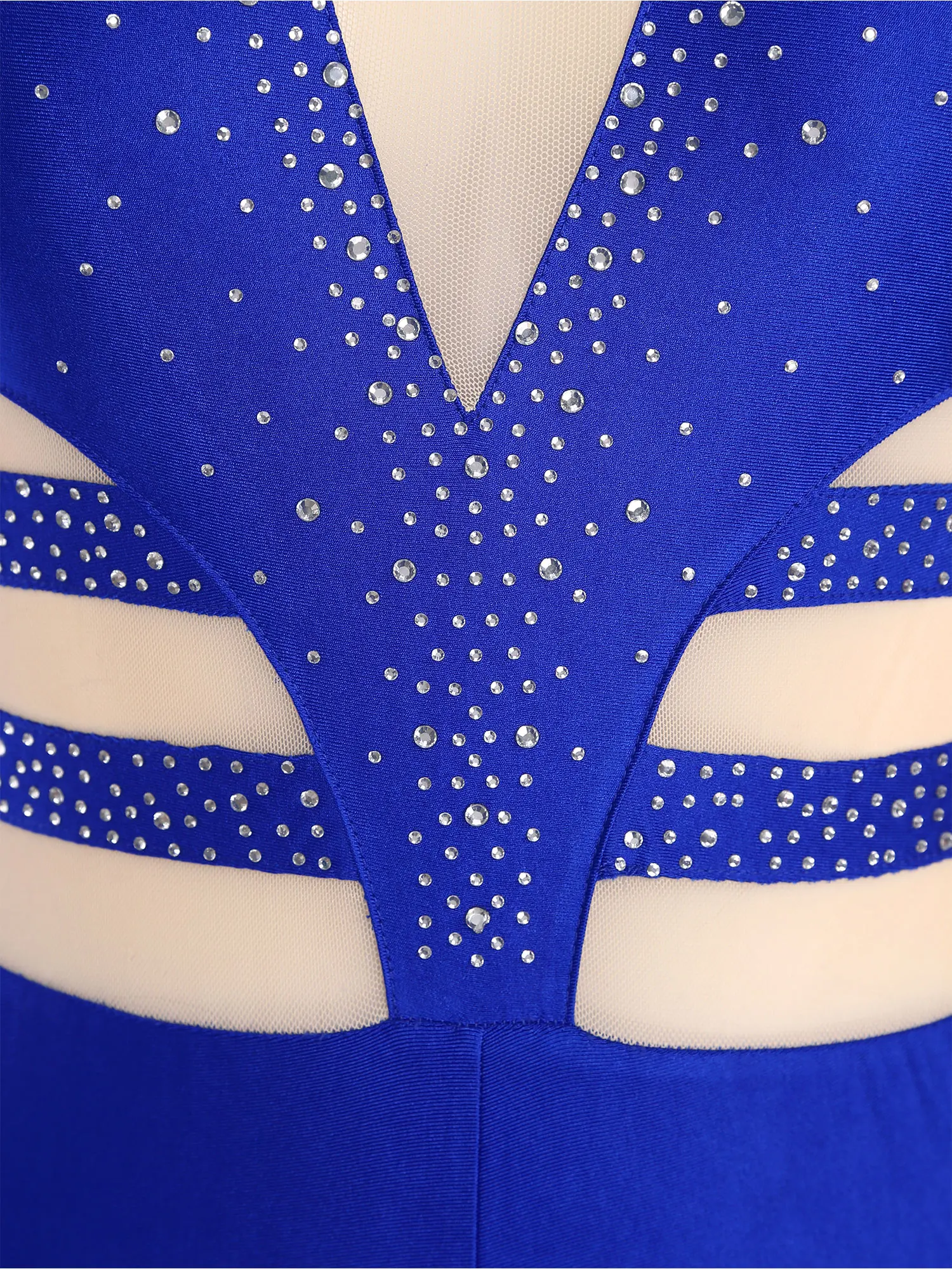 Women Gymnastics Leotard Unitard Ballet Unitards Figure Skating Costume Jumpsuit Shiny Rhinestones Rhythmic Gym Training Uniform