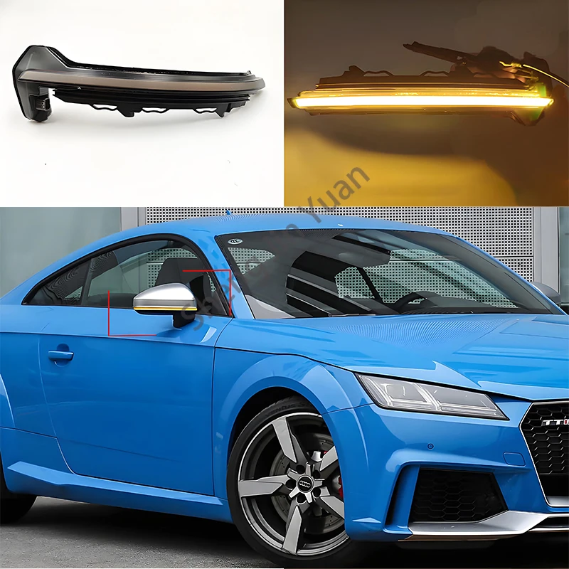 

Suitable for Audi TT TTS TTRS R8 8S from 2016 to 2020 LED dynamic turn signals, yellow light, rearview mirror indicator lights