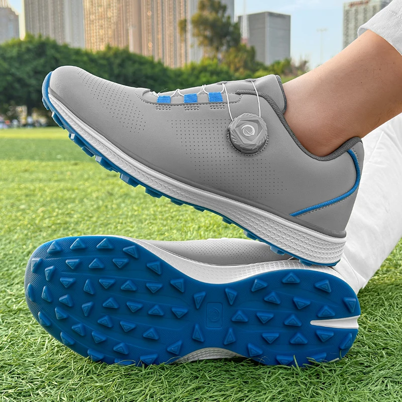

Professional Golf Shoes for Men and Women Waterproof Rotating Button Couple's Golfer Sneakers Casual Sports Footwear Large Size