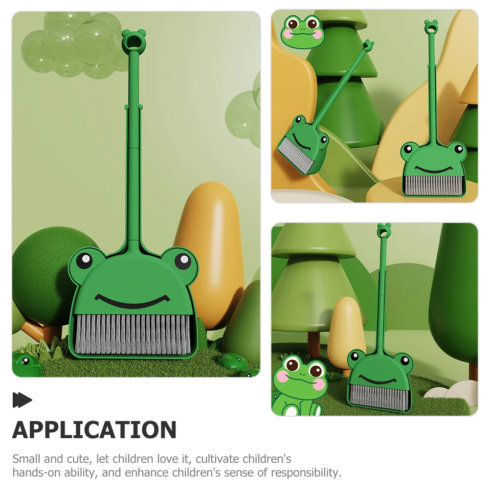 1 ensemble balai et pelle à poussière pour enfants, petite taille, outils de nettoyage en plastique robuste pour la maternelle, accessoires de nettoyage pour enfants lumineux