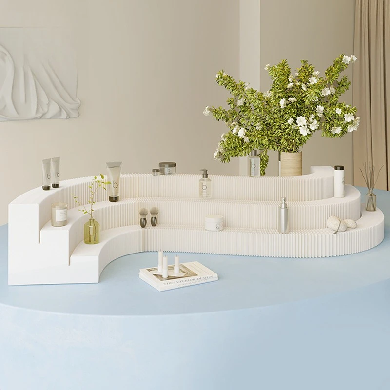 18-Paper Floating Step Micro Booth Exhibition Sample Display Rack Museum Display Product Showcase Shelf Supermarket Table