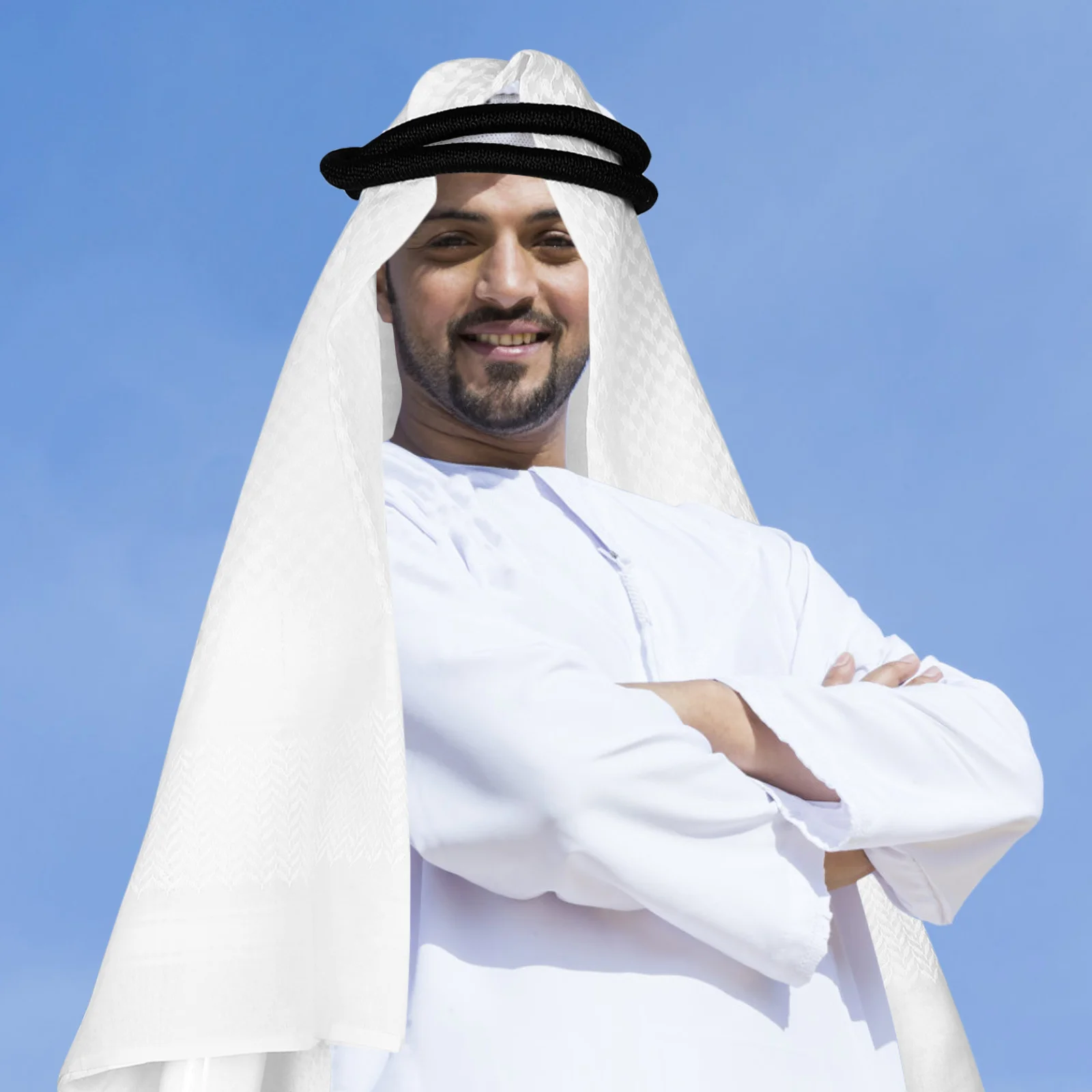 

1Set Muslim Arab Men Headband Headscarf Desert Scarf Turban for Outdoor Travel Sport Arab Costume Accessories Desert Scarf