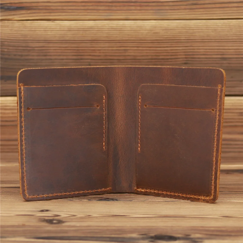 

New Arrival Vintage Wallet Men Genuine Leather Credit Card Holder Wallet Money Bag ID Card Case Mini Purse For Male