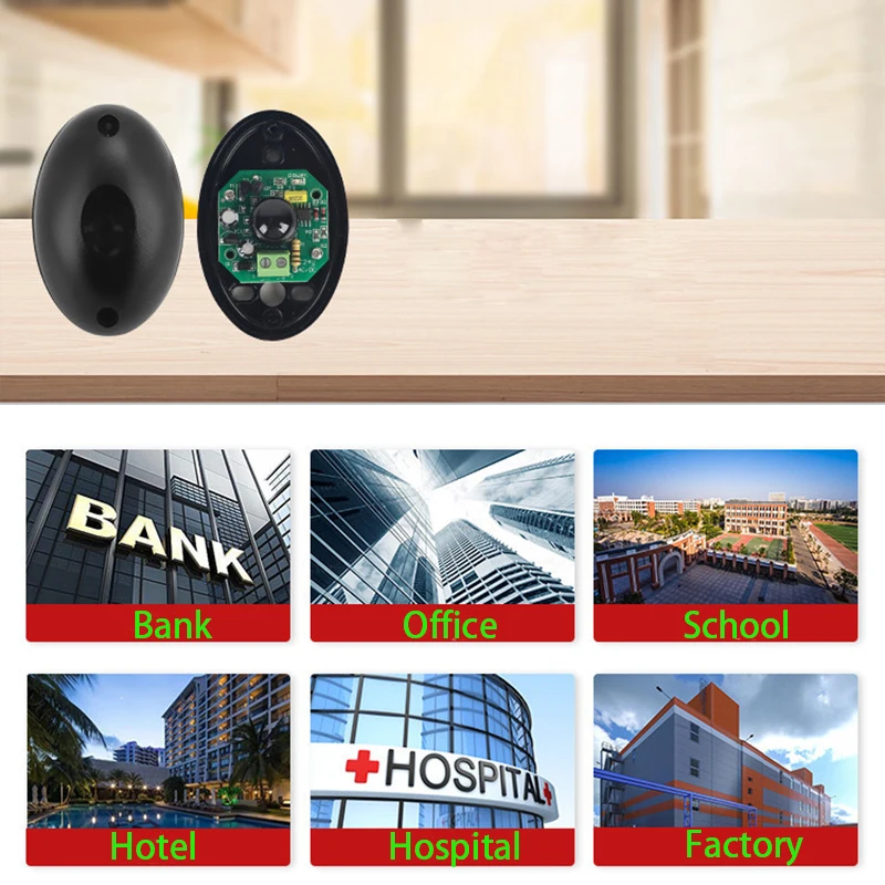 Wired Intrusion Alarm System Perimeter Single Beam Motion Sensor 15-meter Infrared Counter Detector Mounted Outdoor Waterproof