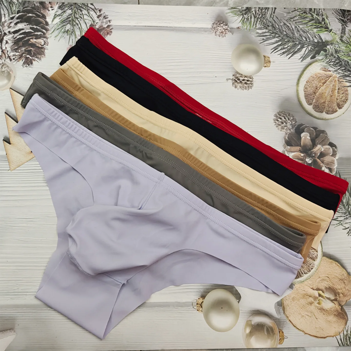 ملابس داخلية منتفخة من الحرير الجليدي للرجال المثليين ملابس داخلية مثيرة منخفضة الخصر على شكل حرف U ملابس داخلية Tangas بقصة ضيقة معانقة للجسم سريعة الجفاف