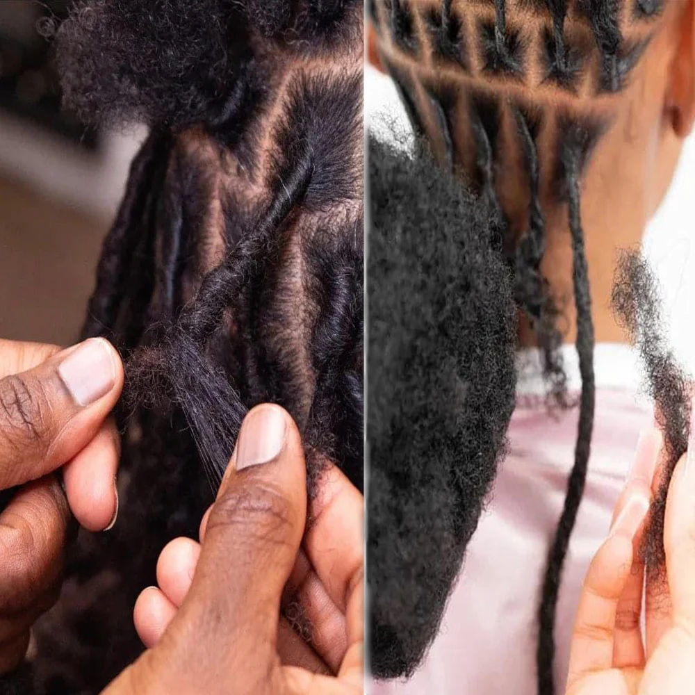 Cabello humano Afro rizado a granel, 8 pulgadas, 100% Kinkys, extensiones de Rastas, crea rastas