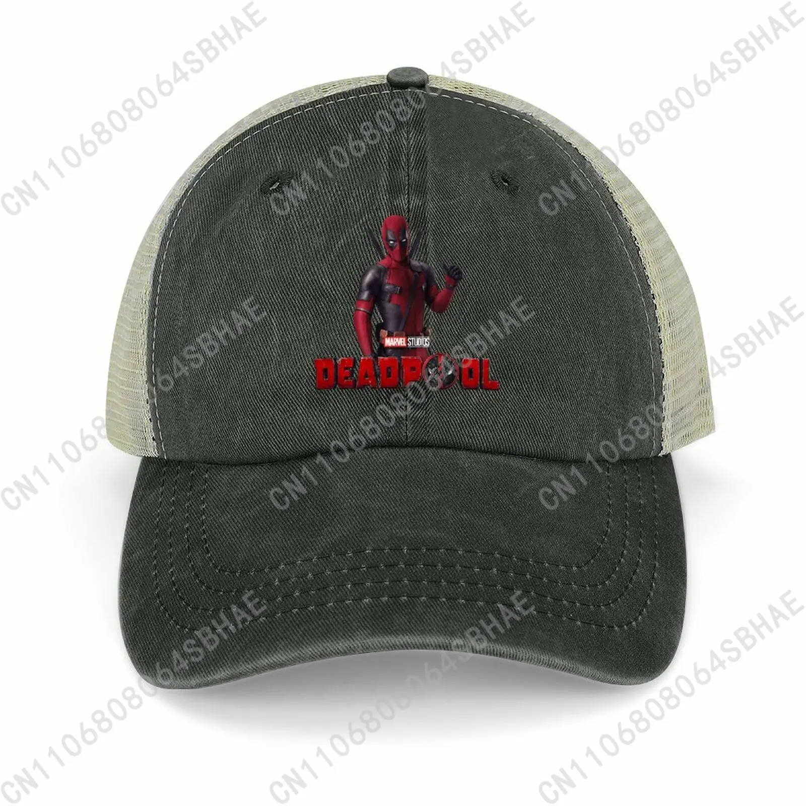 

Marvel Deadpool Mesh Cowboy Hat Hollow Ventilated Summer Cap Men Women Outdoor Sun Hat Adjustable Strap Custom Cosplay