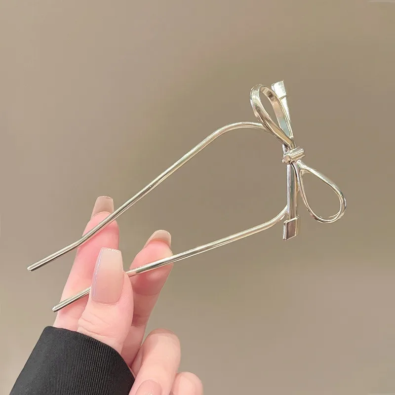 Minimalist Metal Style Bow Hairpin With High-end Hairstyle Embellishment Workplace Styling Art Exhibition Temperament Item image 6