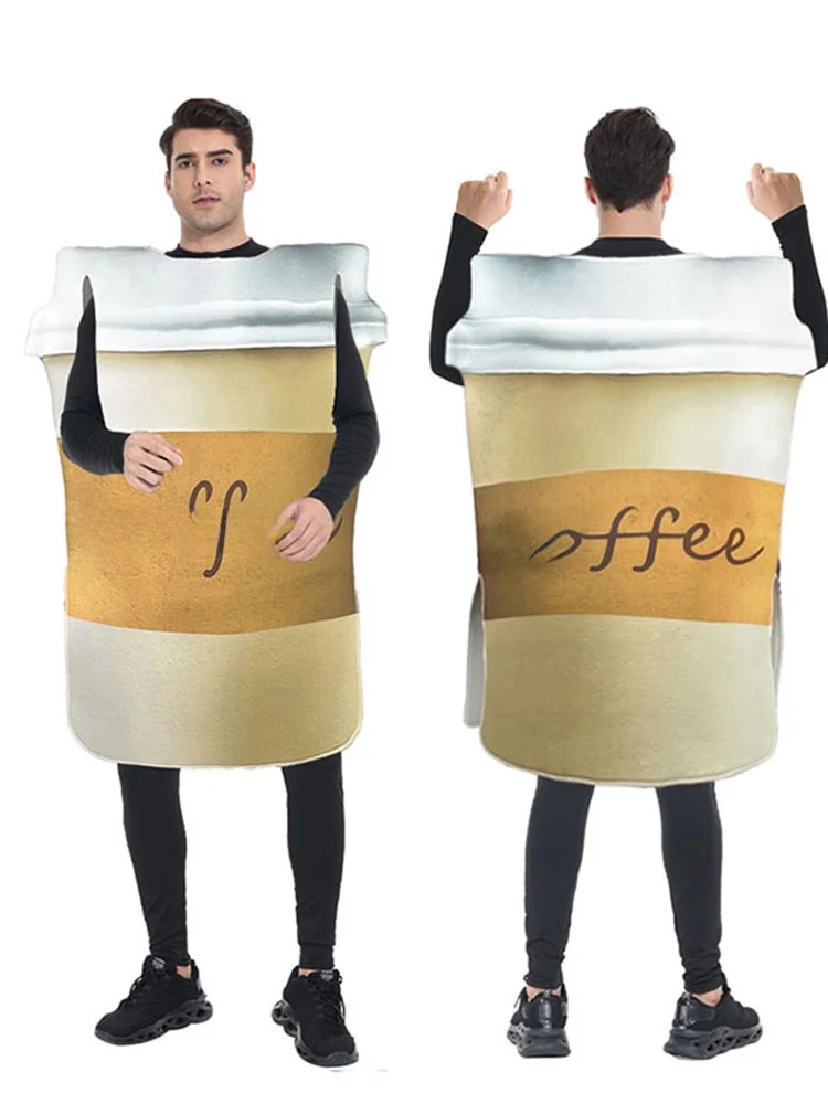 

Костюм Crazy Par на Хэллоуин для взрослых, кофейная чашка, косплей, сценическое представление, забавный наряд, женская традиционная одежда, полиэстер